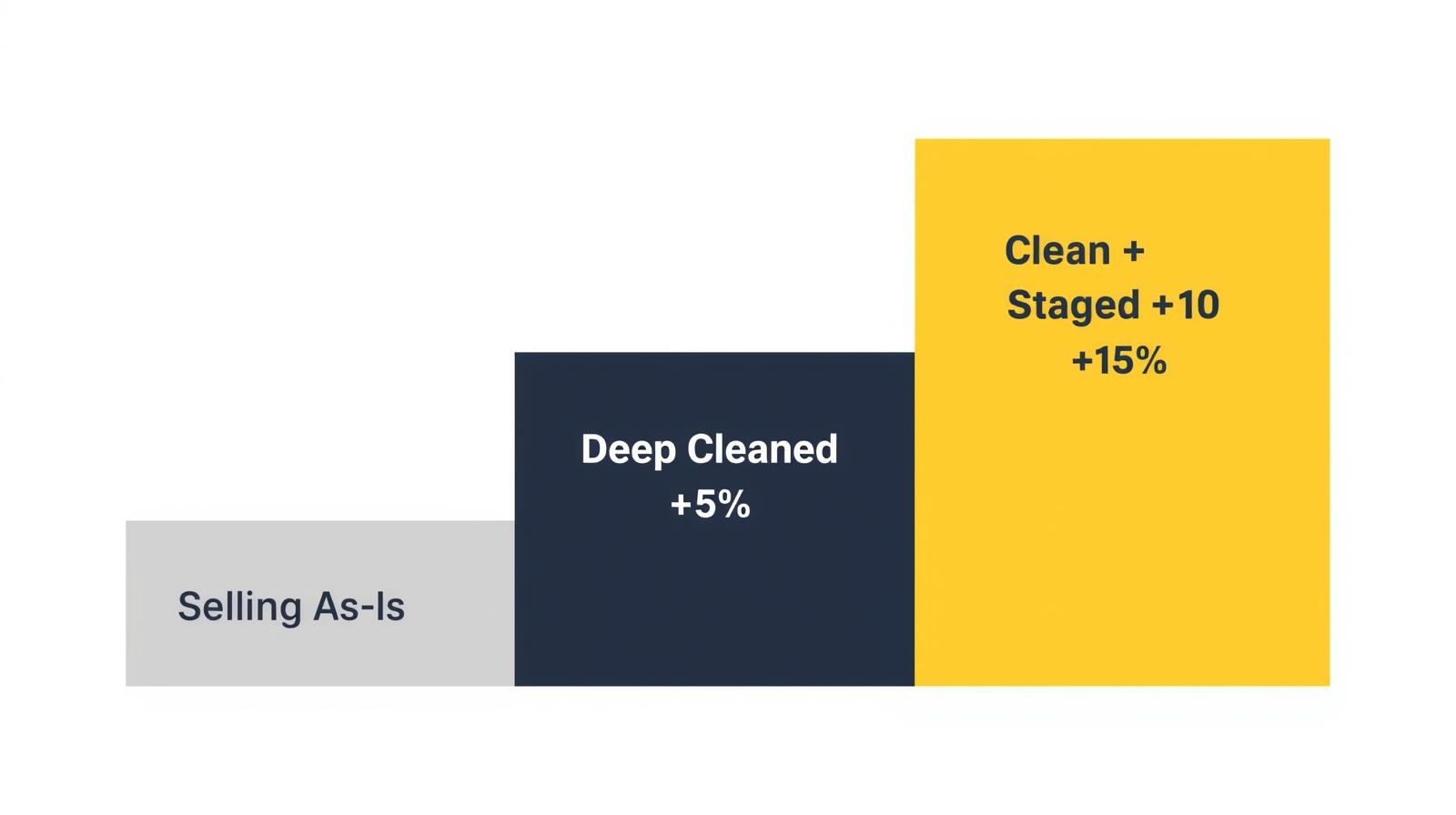 Value Ladder showing Price Increase from Selling As-Is vs Cleaning vs Staging